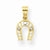 10k Yellow Gold & Rhodium Small Horse Shoe Charm hide-image