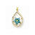 10k Yellow Gold Enamel Flower & CZ Teardrop pendant, Alluring Pendants for Necklace