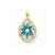 10k Yellow Gold Enamel Flower & CZ Teardrop pendant, Appealing Pendants for Necklace