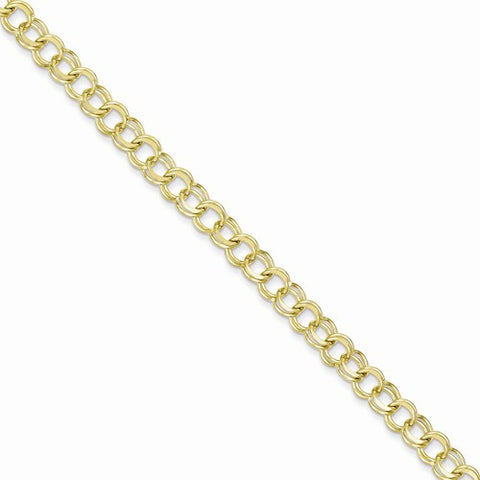 10K Yellow Gold Solid Double Link Charm