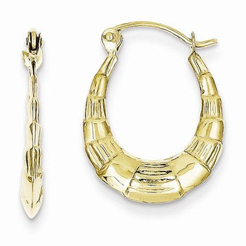 10k Yellow Gold Fancy Small Hoop Earrings