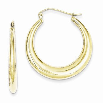 10k Yellow Gold Polished Hollow Classic Earrings