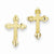 10k Yellow Gold Budded Cross Earring, Jewelry Earrings