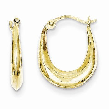 10k Yellow Gold Hollow Hoop Earrings