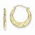 10k Yellow Gold Textured Scalloped Hollow Hoop Earrings