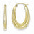 10k Yellow Gold Textured Oval Hollow Hoop Earrings