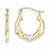 10K Yellow Gold with Rhodium Dolphin Heart Hollow Hoop Earrings