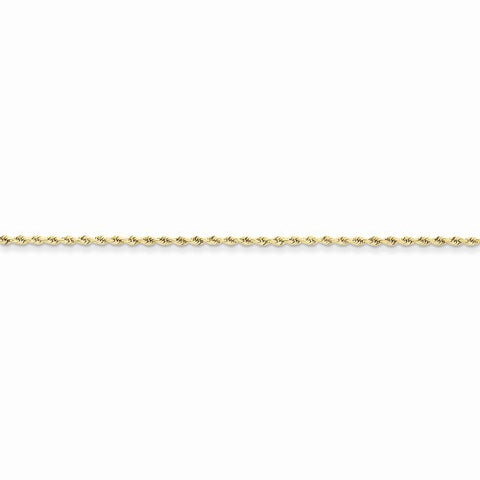 10K Yellow Gold Hand Made Diamond-Cut Rope Chain Bracelet