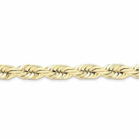 10K Yellow Gold Hand Made Diamond-Cut Rope Chain Bracelet