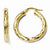 10k Yellow Gold Diamond-cut Hinged Hoop Earrings