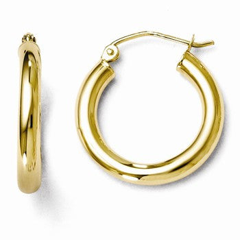 10k Yellow Gold Polished Hinged Hoop Earrings