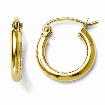 10k Yellow Gold Polished Hinged Hoop Earrings