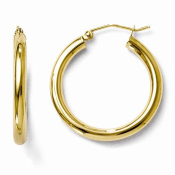 10k Yellow Gold Polished Hinged Hoop Earrings