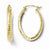 10k Yellow Gold Diamond-cut Oval Hinged Hoop Earrings