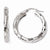 10k White Gold Textured Hinged Hoop Earrings