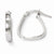 10K White Gold Polished & Textured Hinged Hoop Earrings