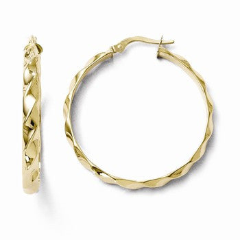 10k Yellow Gold Polished Hinged Hoop Earrings