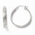 10k White Gold Polished & Textured Hinged Hoop Earrings