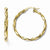 10k Yellow Gold Polished & Textured Twisted Hinged Hoop Earrings