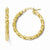 10k Yellow Gold Polished & Textured Twisted Hinged Hoop Earrings