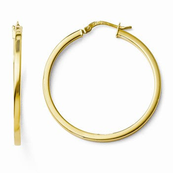 10k Yellow Gold Polished Hinged Hoop Earrings