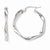 10k White Gold Polished Twisted Hinged Hoop Earrings