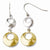 10k Two-tone Polished Dangle Shephered Hook Earrings