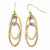 10K Tri-Color Gold Polished & Textured Shepherd Hook Earrings