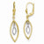 10k Two-tone Polished Dangle Leverback Earrings