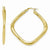 10k Yellow Gold Polished Large Square Hoop Earrings