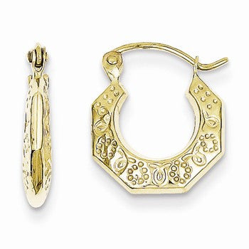 10k Yellow Gold Polished Hollow Classic Earrings