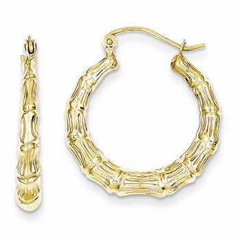 10k Yellow Gold Polished Hollow Classic Earrings