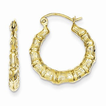 10k Yellow Gold Polished Hollow Classic Earrings