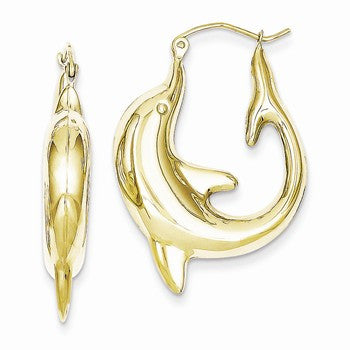 10k Yellow Gold Dolphin Earrings