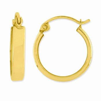 10k Yellow Gold Square Tube Hoop Earrings