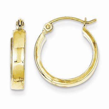 10k Yellow Gold Square Tube Hoop Earrings