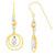 10k two tone Diamond-cut bead puff tear drop Earring, Jewelry Earrings