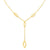 10K Yellow Gold Open Link Y Oval Open Dimensional Stations- Adjustable, 18 inch, Necklace