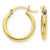 10k Yellow Gold Polished 2mm Round Hoop Earrings