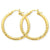 10k Yellow Gold Diamond-cut 3mm Round Hoop Earrings