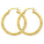 10k Yellow Gold Diamond-cut 3mm Round Hoop Earrings