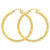 10k Yellow Gold Diamond-cut 3mm Round Hoop Earrings