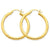 10k Yellow Gold Satin Diamond-cut 3mm Round Hoop Earrings