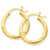 10k Yellow Gold Satin Diamond-cut 3mm Round Hoop Earrings