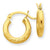 10k Yellow Gold Satin Diamond-cut 3mm Round Hoop Earrings