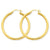 10k Yellow Gold Satin Diamond-cut 3mm Round Hoop Earrings