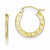 10k Yellow Gold 1.3x17mm Diamond-cut Hoop Earrings