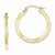 10k Yellow Gold Satin Diamond-cut Hoop Earrings