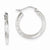 10K White Gold Diamond-cut 2.5x20mm Hoop Earrings