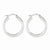 10K White Gold Diamond-cut 2.5x20mm Hoop Earrings